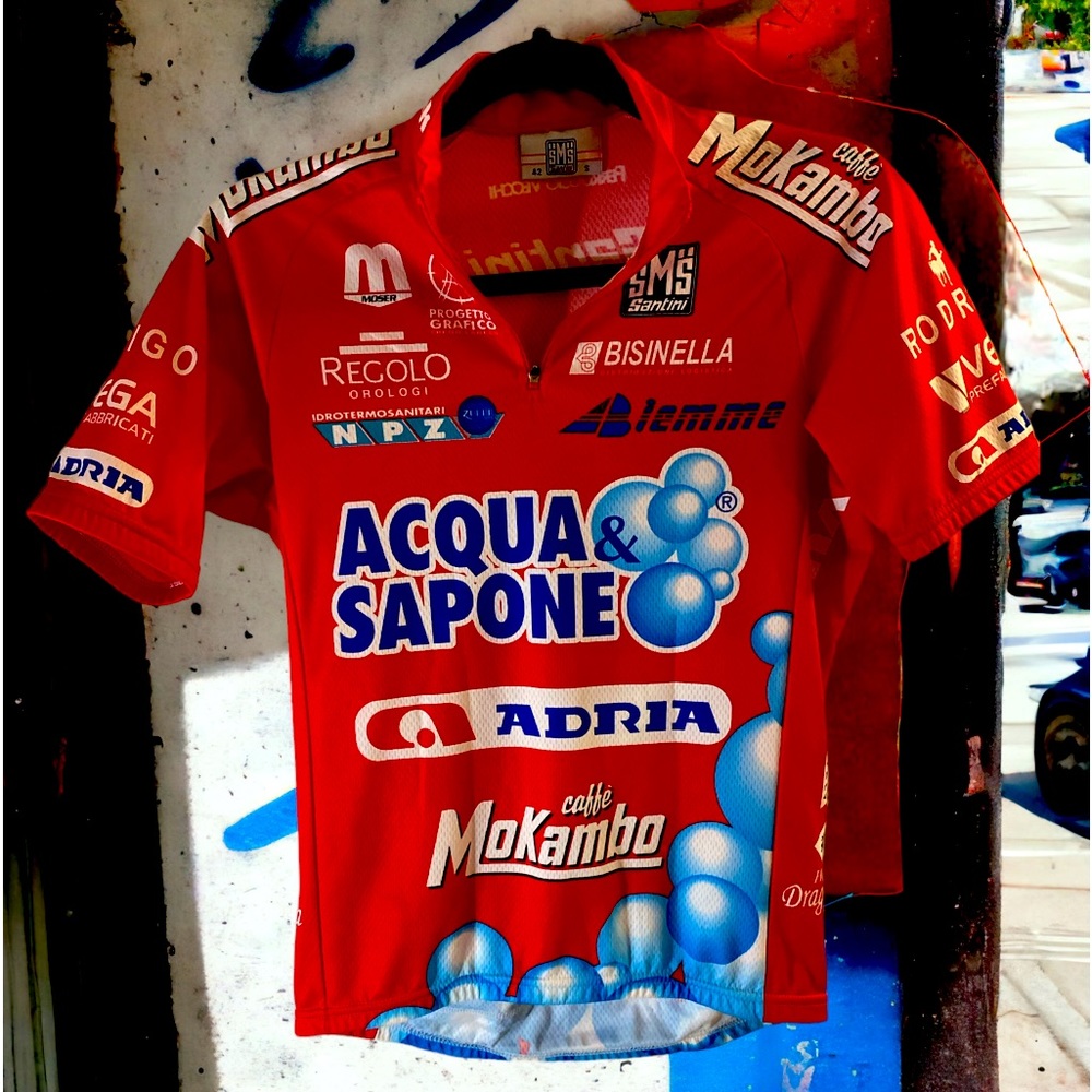 Santini Cycling Jersey -Sz 42-Small Made in Italy EUC